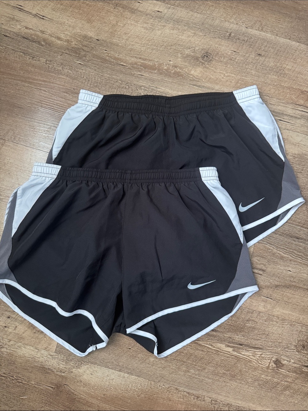 Nike Black and White Women's Running Shorts with Swoosh (2 pack)